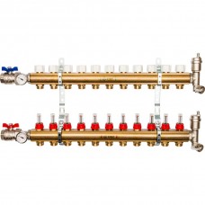 STOUT Распределительный коллектор из латуни с расходомерами 11 вых. (SMB0473000011)