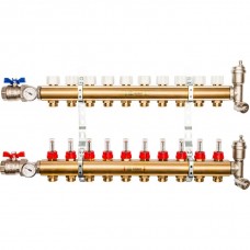 STOUT Распределительный коллектор из латуни с расходомерами 10 вых. (SMB0473000010)