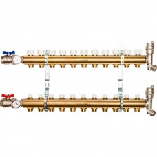 STOUT Распределительный коллектор из латуни без расходомеров 11 вых. (SMB0468000011)