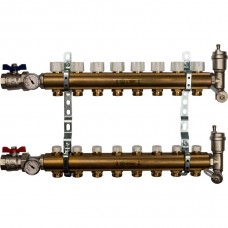 STOUT Распределительный коллектор из латуни без расходомеров 8 вых. (SMB0468000008)