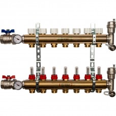 STOUT Распределительный коллектор из латуни с расходомерами 7 вых. (SMB0473000007)